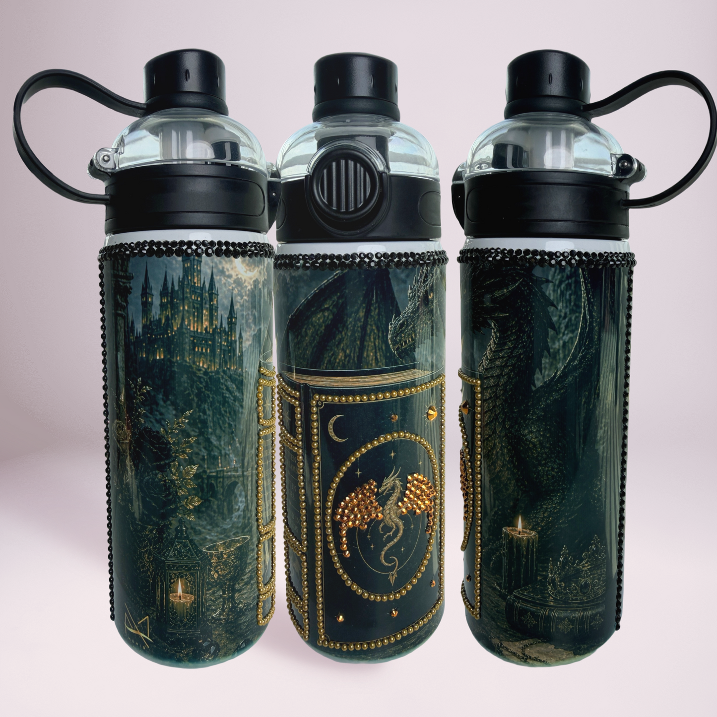 Dragon’s Keep Luxe Water Bottle™ | Fantasy Dragon Bottle | Rhinestone Bookish Cup