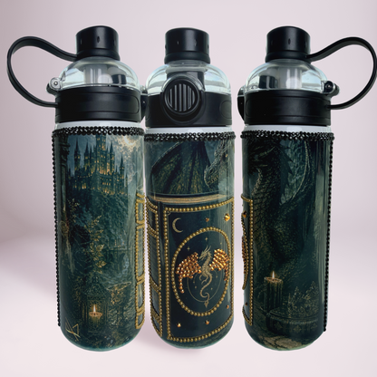 Dragon’s Keep Luxe Water Bottle™ | Fantasy Dragon Bottle | Rhinestone Bookish Cup
