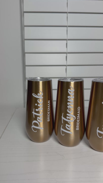 Personalized Wine Tumbler Set | Custom Bridal Party Cups | MoniQ™